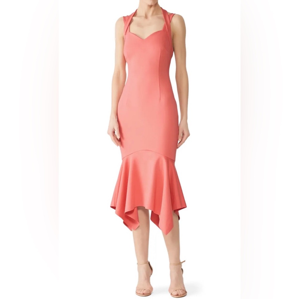 Elliatt $210 Glasshouse Midi Mermaid Dress Halter Flounce Formal Wedding‎